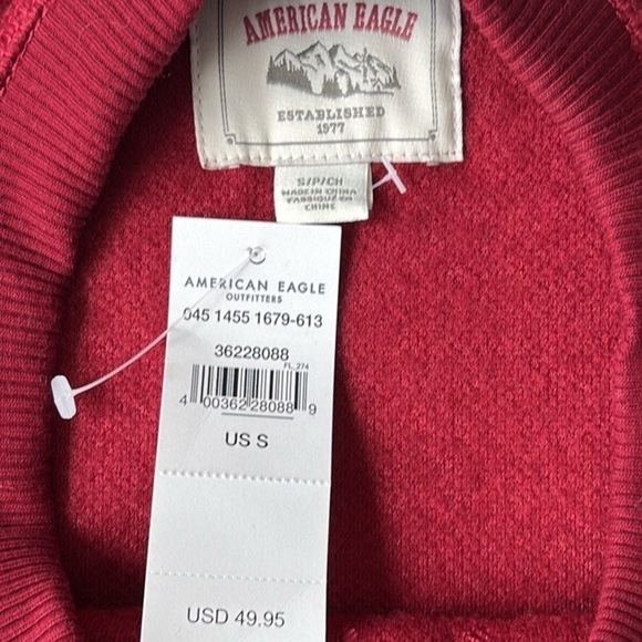 American Eagle Cropped Sherpa Sweatshirt SMALL NEW! - Picture 2 of 5